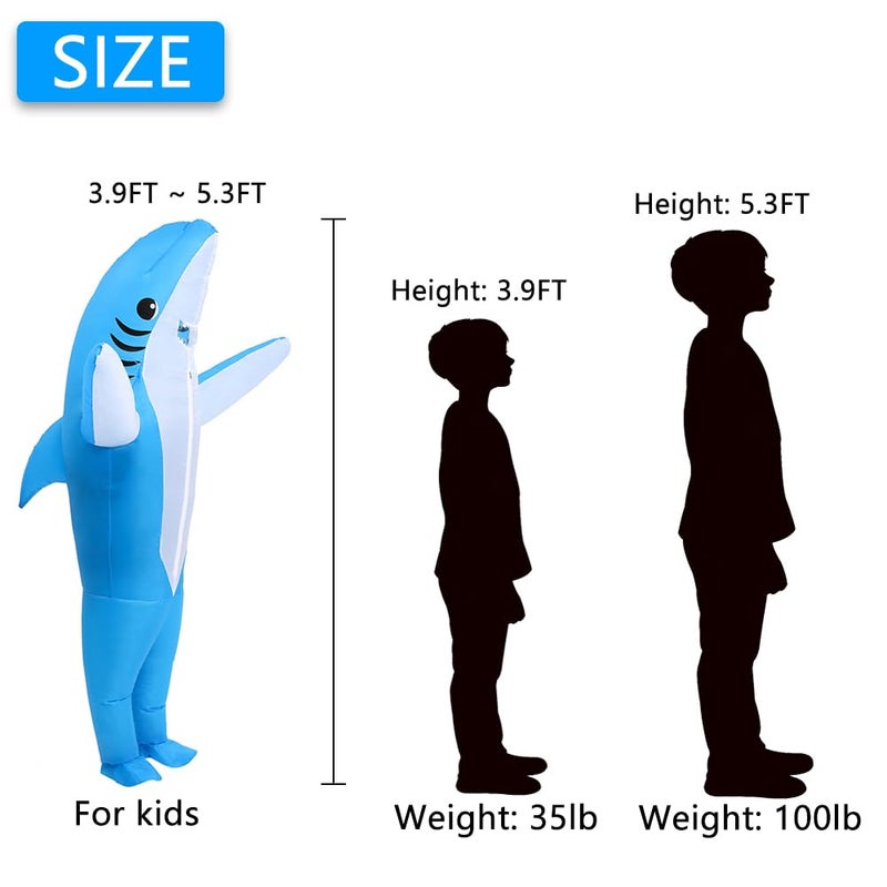 KMiKE Inflatable Shark Costume for Adult Funny Halloween Costumes Fantasy Cosplay Blow up Costume (Blue, Adult) - Image 2